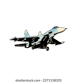 Russian Fighter Aircraft military vector illustration design