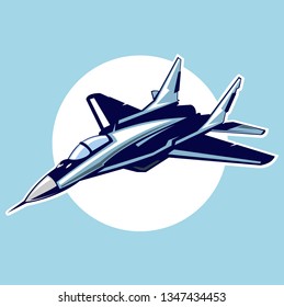 Russian fighter jet icon vector illustration