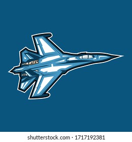 Russian fighter jet icon vector illustration 
