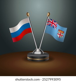 A tabela russa e as Fiji sinalizam a relação com o plano de fundo do gradiente. Ilustração de vetor