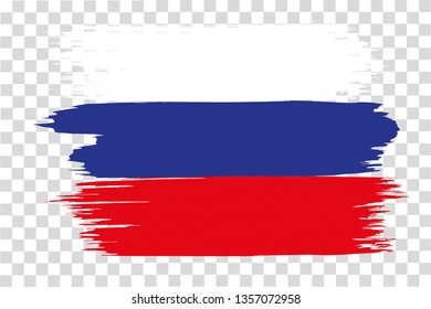 Russian flag with brushstroke