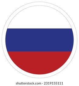 Russian flag in circle. Flag of Russia in rounded circle