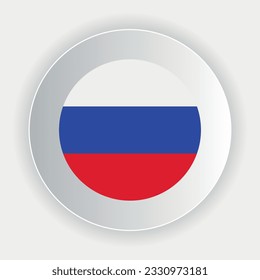 Russian flag in circle shape. official colors and proportions correctly. Vector illustration. eps 10.