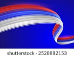 Russian Flag as Dynamic Ribbon of Brush Strokes