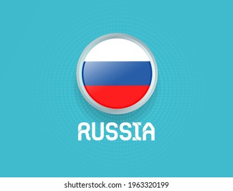 Russian flag for the Euro 2020 event. Football Euro 2020.