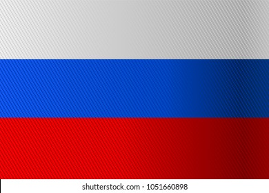 Russian flag with fabric texture and chiaroscuro effect