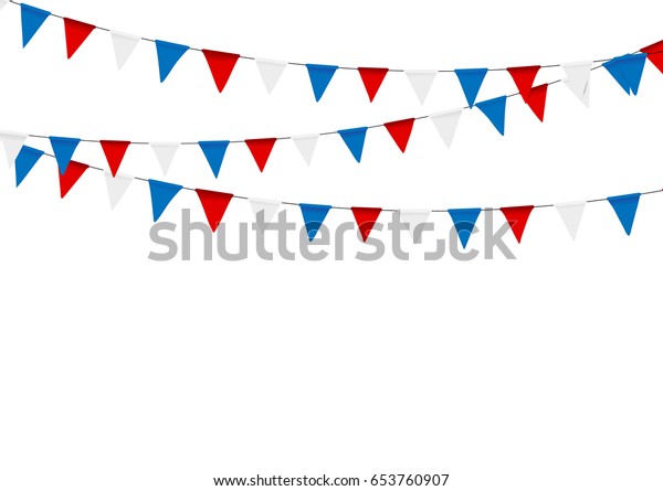 Russian flag festive bunting against. Party\
background with flags.