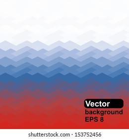 Russian flag of geometric shapes. Vector illustration.  