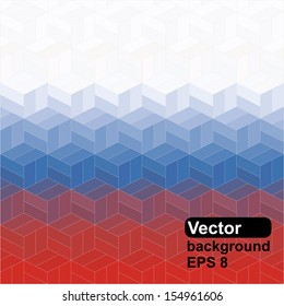 Russian flag of geometric shapes. Vector illustration. 