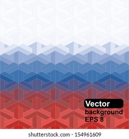 Russian flag of geometric shapes. Vector illustration. 