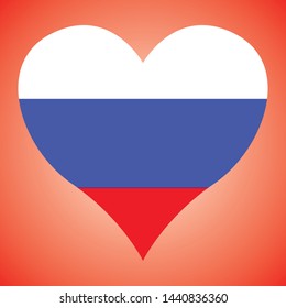 Russian flag in heart form
