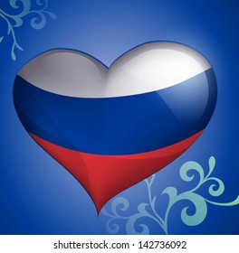 Russian Flag heart-shaped