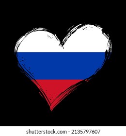 Russian symbols in heart shape concept Royalty Free Vector