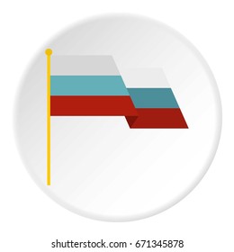 Russian flag icon in flat circle isolated vector illustration for web