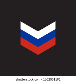 Russian flag icon logo design vector template
