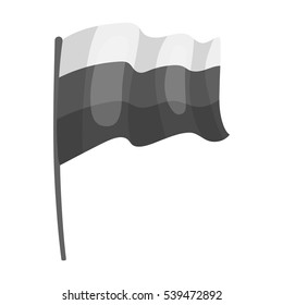 Russian flag icon in monochrome style isolated on white background. Russian country symbol stock vector illustration.