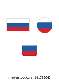 Russian Flag And Icon Set - Vector