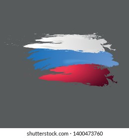 Russian flag imitation, abstract design figures from brushes