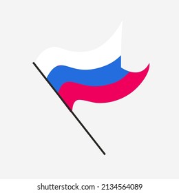 Russian flag isolated on white background. Vector 10 eps