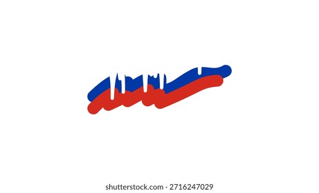 Russian flag line logo, flat simple illustration