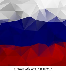 Russian flag made of abstract triangles