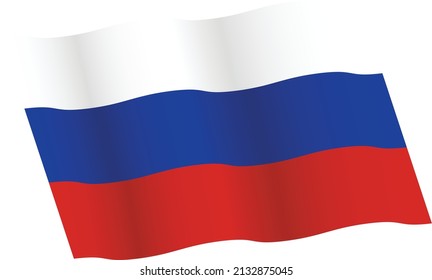 Russische Fahne, die von einem Wind umgezogen wurde
