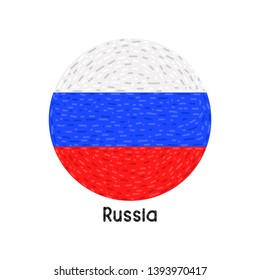 Russian flag, national symbol vector flat icon on white background.