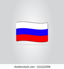Russian flag on the background. Made in vector