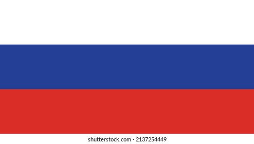Russian flag with original RGB color vector illustration design