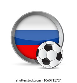 russian flag and soccer ball Illustrator. design graphic isolated over white