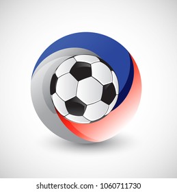 russian flag and soccer ball Illustrator. design graphic isolated over white