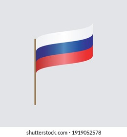 Russian flag. State flag of Russian Federation. White, blue, red national colors.