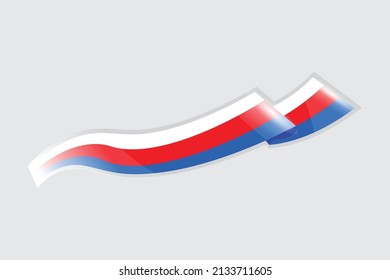 Russian flag status symbol. Isolated on gray background. Public Russia. Illustration banner with flag. National flag concept.