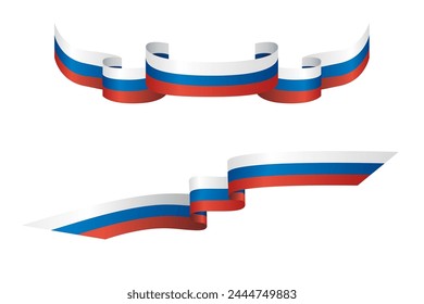 Russian flag tape. Set. Vector illustration