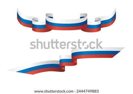 Russian flag tape. Set. Vector illustration