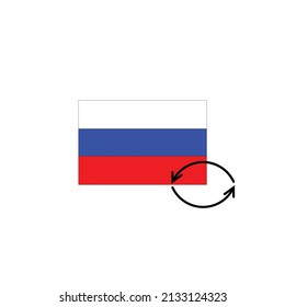 Russische Flagge und Upgrade-Zeichen