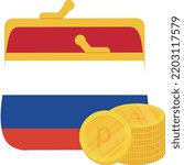 russian flag vector hand drawn,Russian ruble vector hand drawn