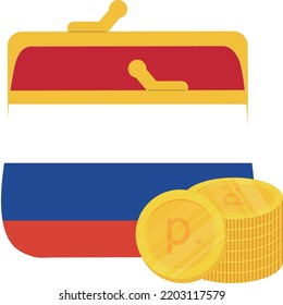 russian flag vector hand drawn,Russian ruble vector hand drawn