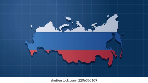 Russian Flag Vector Illustration. Russian Federation Collapse Concept. 