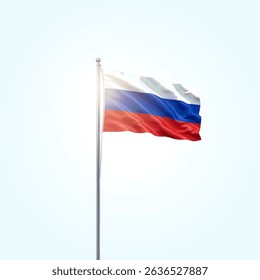 Russian Flag Vector Illustration, National Flag of Russia with Official Colors, Russian Flag Background, Russia Day. Russian Flag Waving Vector Design.