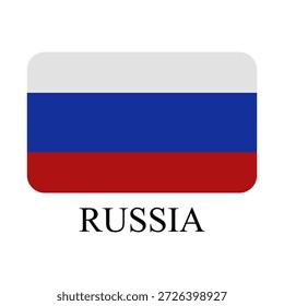 Bandera rusa en Vector sobre fondo blanco