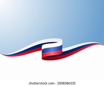 Russian flag wavy abstract background. Vector illustration.