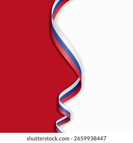 Russian flag wavy abstract background layout. Vector illustration.