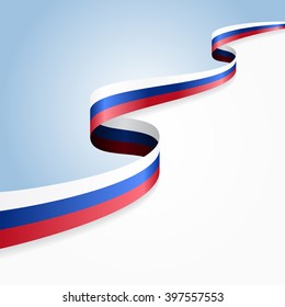 Russian Flag Wavy Abstract Background. Vector Illustration.