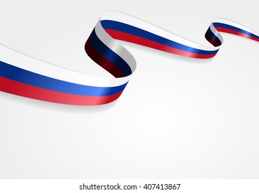 Russian flag wavy abstract background. Vector illustration.