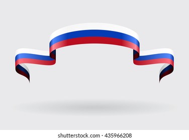 Russian flag wavy abstract background. Vector illustration.