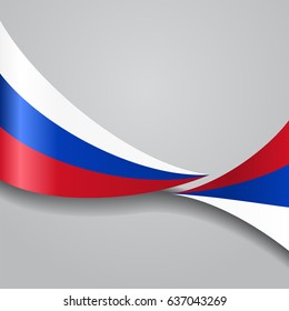 Russian flag wavy abstract background. Vector illustration.
