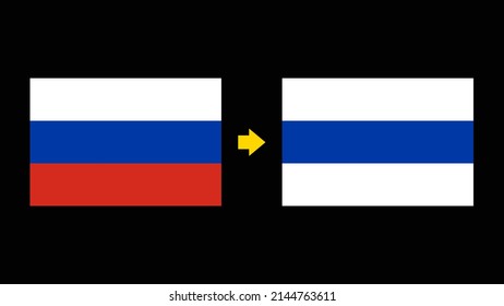 Russische Flagge ohne roten Streifen