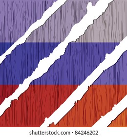 russian flag wooden texture