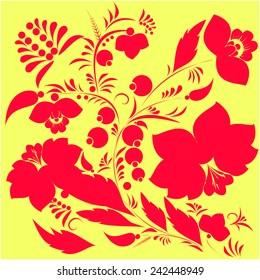 russian floral background. banner. vector illustration